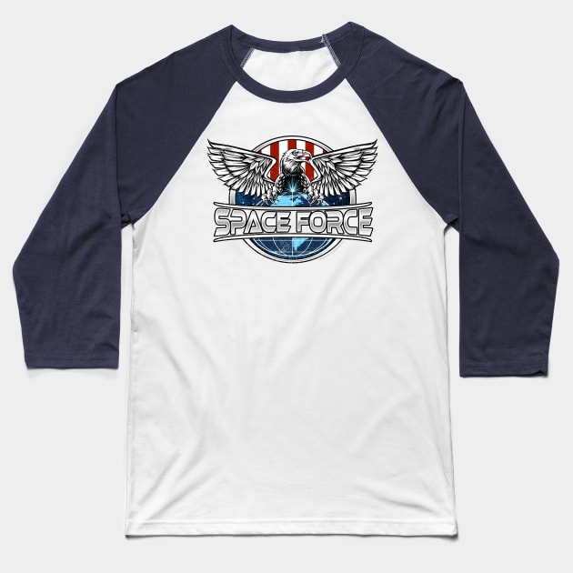 Space Force Emblem Baseball T-Shirt by FlylandDesigns